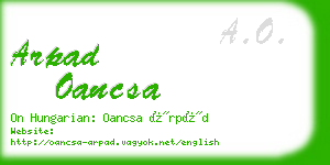 arpad oancsa business card